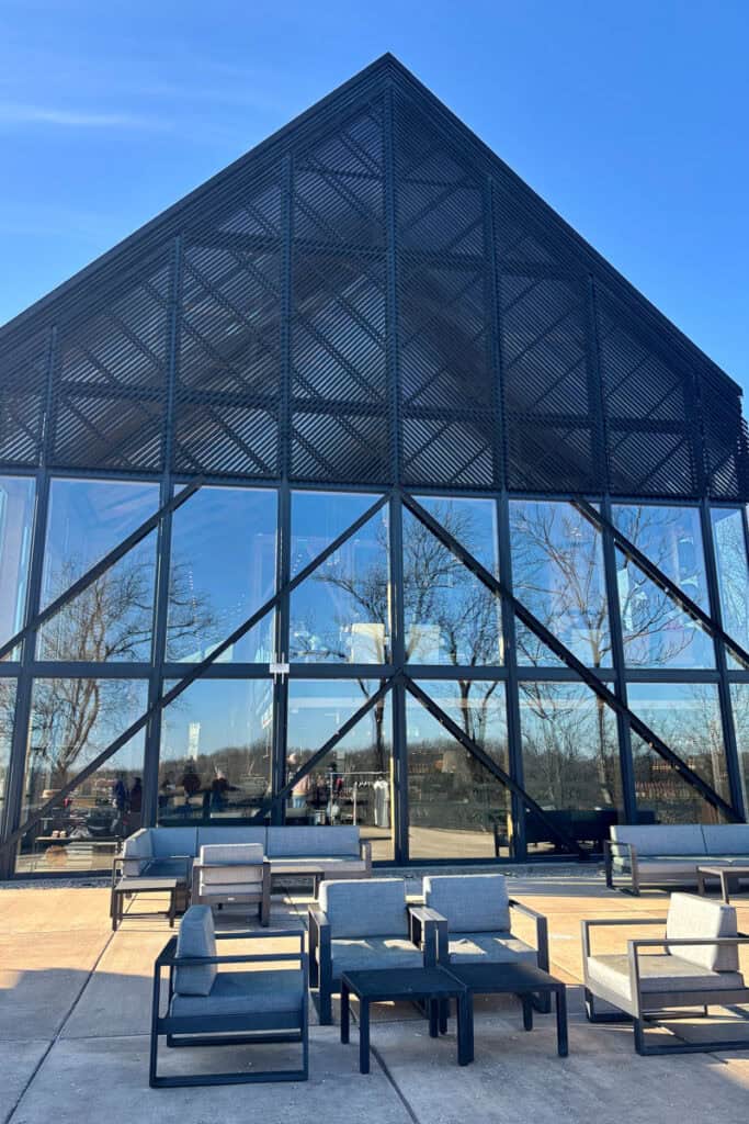 Outdoor patio lounge area.