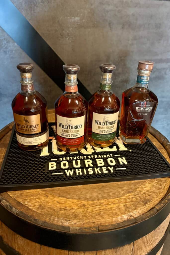 Bottles of Wild Turkey bourbon and rye.