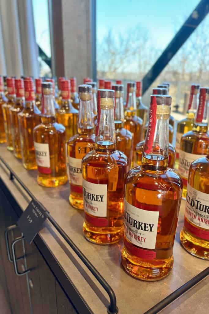 Bottles of Wild Turkey bourbon for sale.