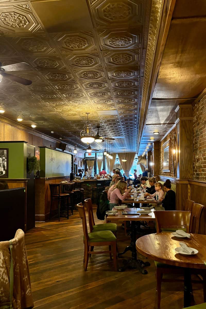Dining area at Copper and Oak restaurant.