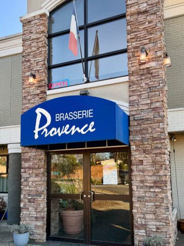 Exterior of Brasserie Provence restaurant.