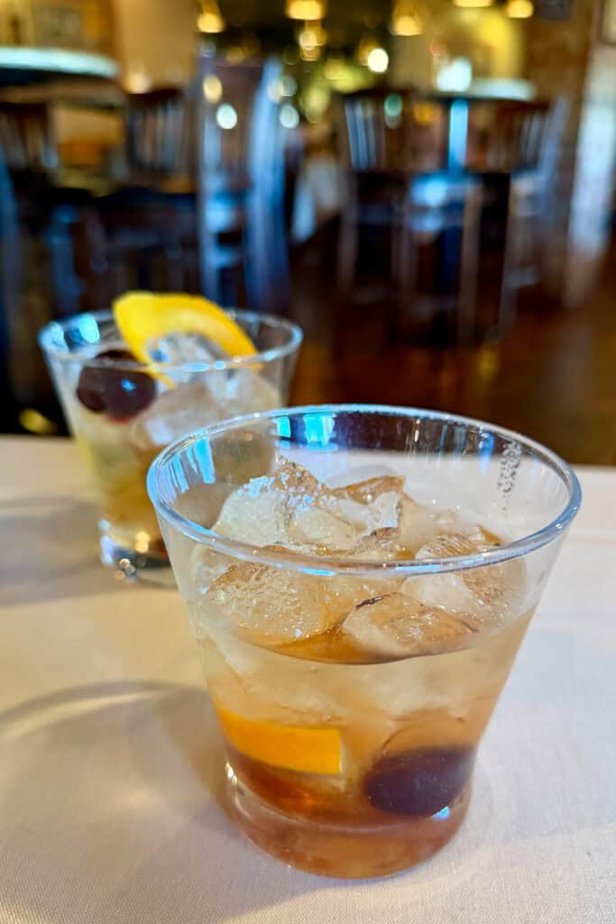 Bison Manhattan cocktail and 1789 Old Fashioned cocktail.