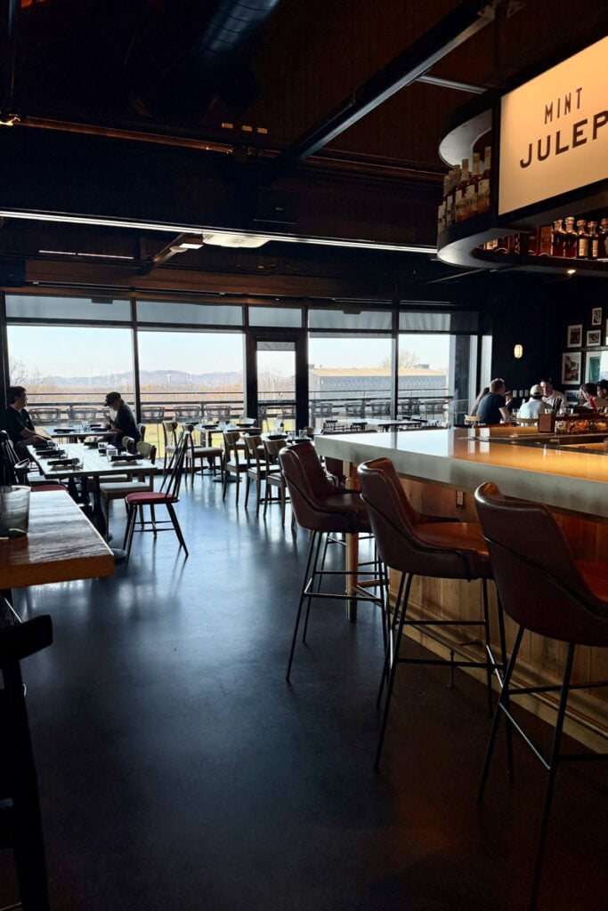 Bar and indoor seating area at The Kitchen Table.