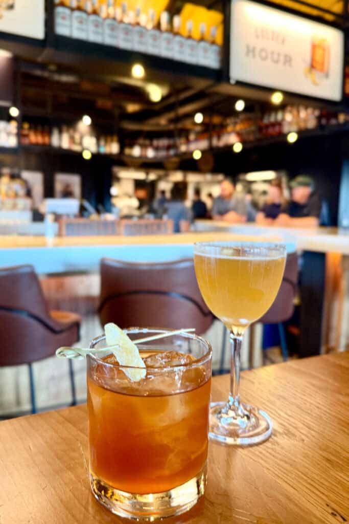 Old Fashioned cocktail and Brown Derby cocktail.