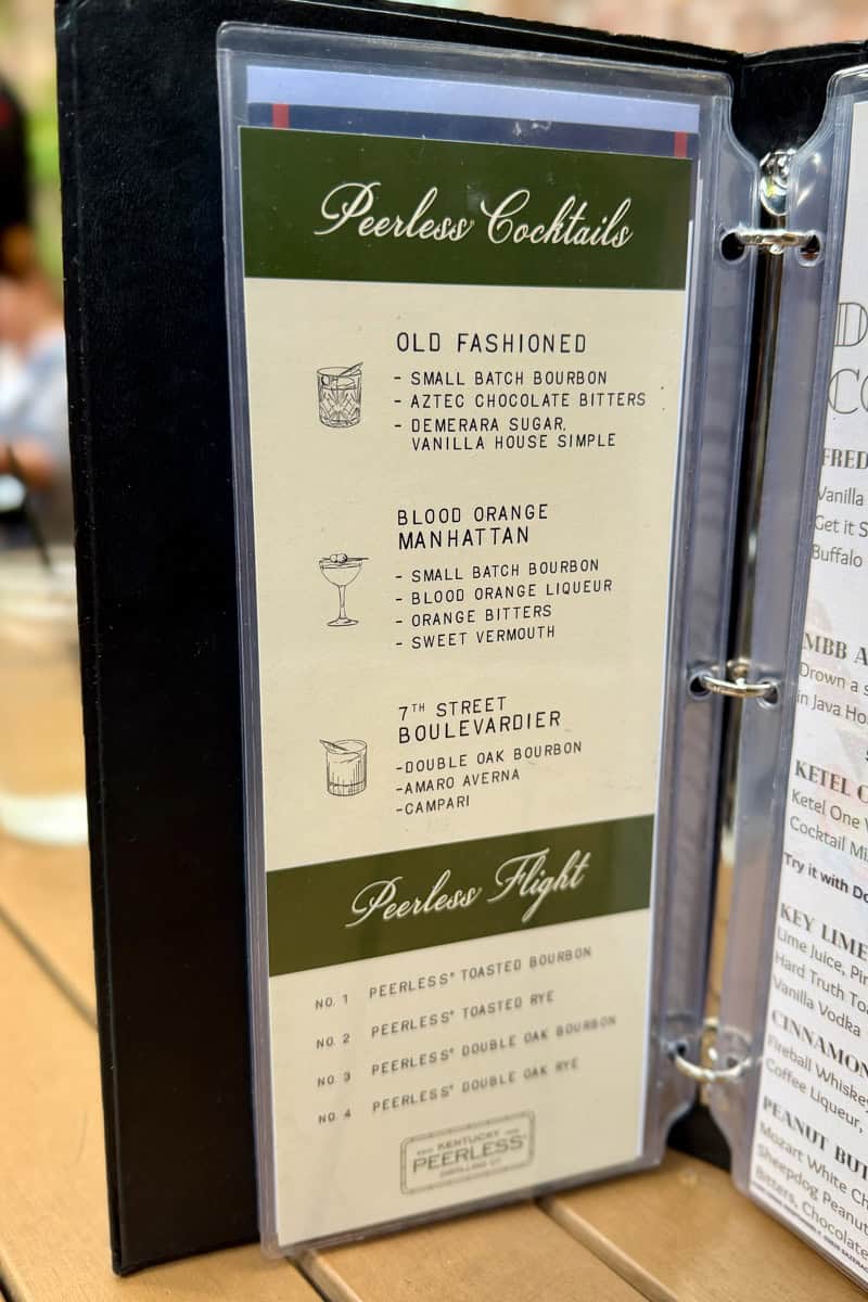 Cocktail menu.