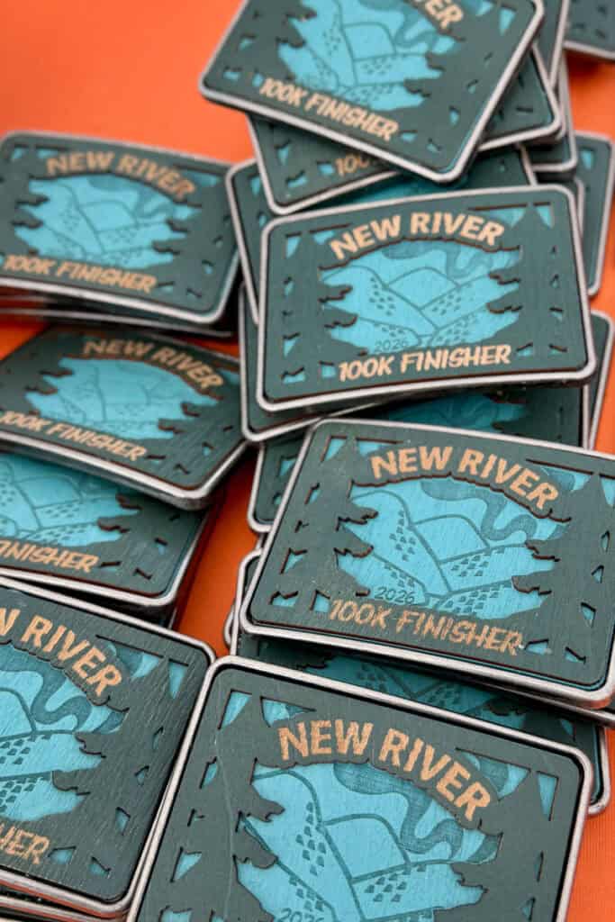 Belt Buckle for runners of 100K New River Trail races.