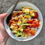 Bowl full of camping taco salad.
