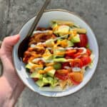Bowl full of camping taco salad.
