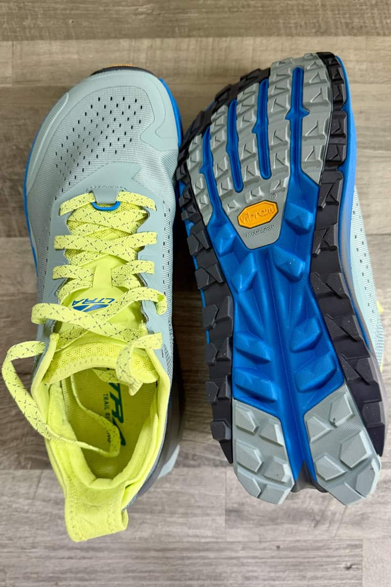 Pair of Men's Olympus 6 Altra trail runners.